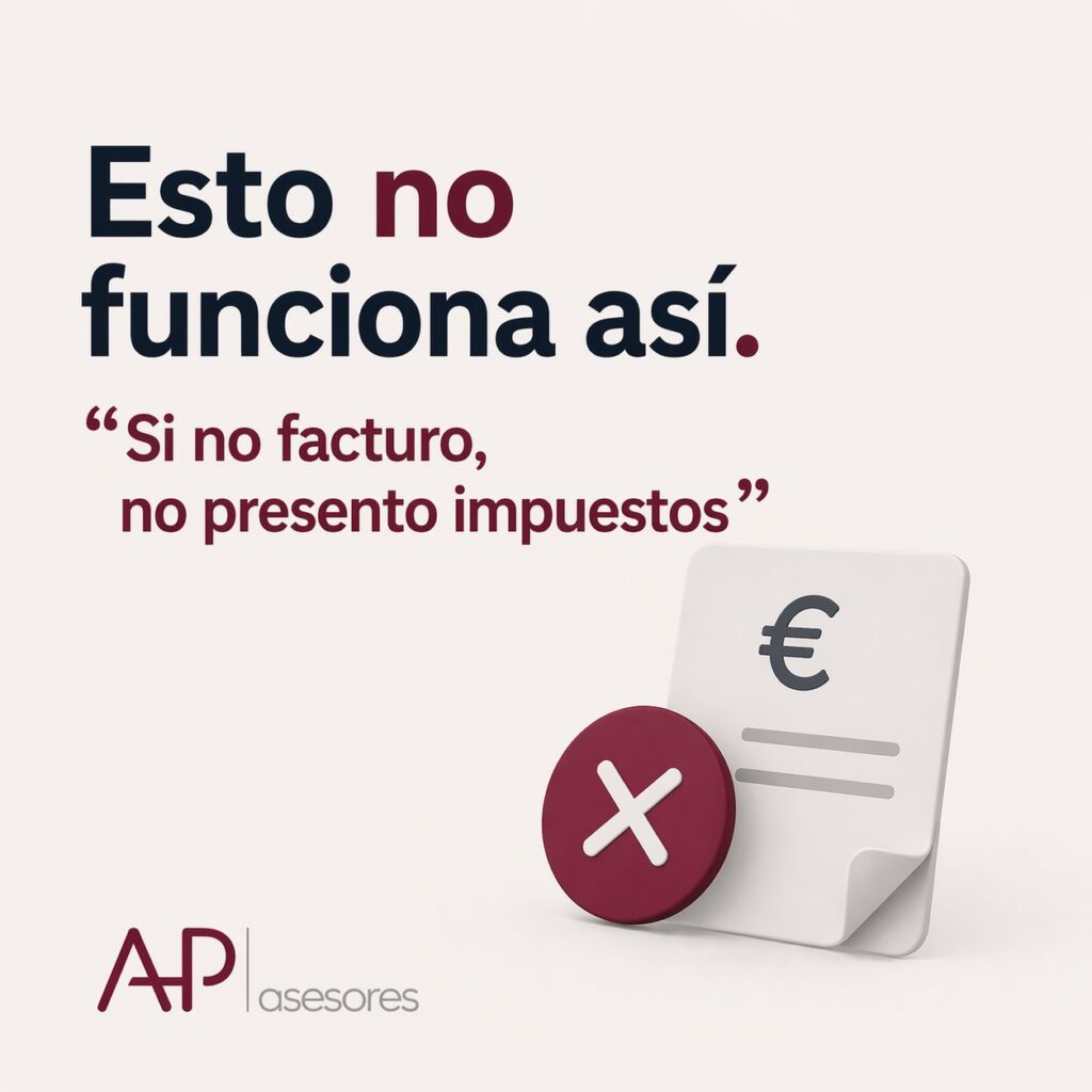 Esto no funciona así: «Si no facturo, no presento impuestos»