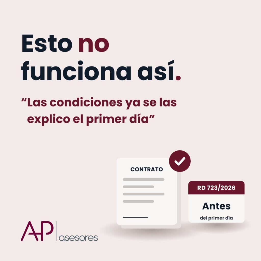 Hay que informar por escrito a los trabajadores antes de que empiecen